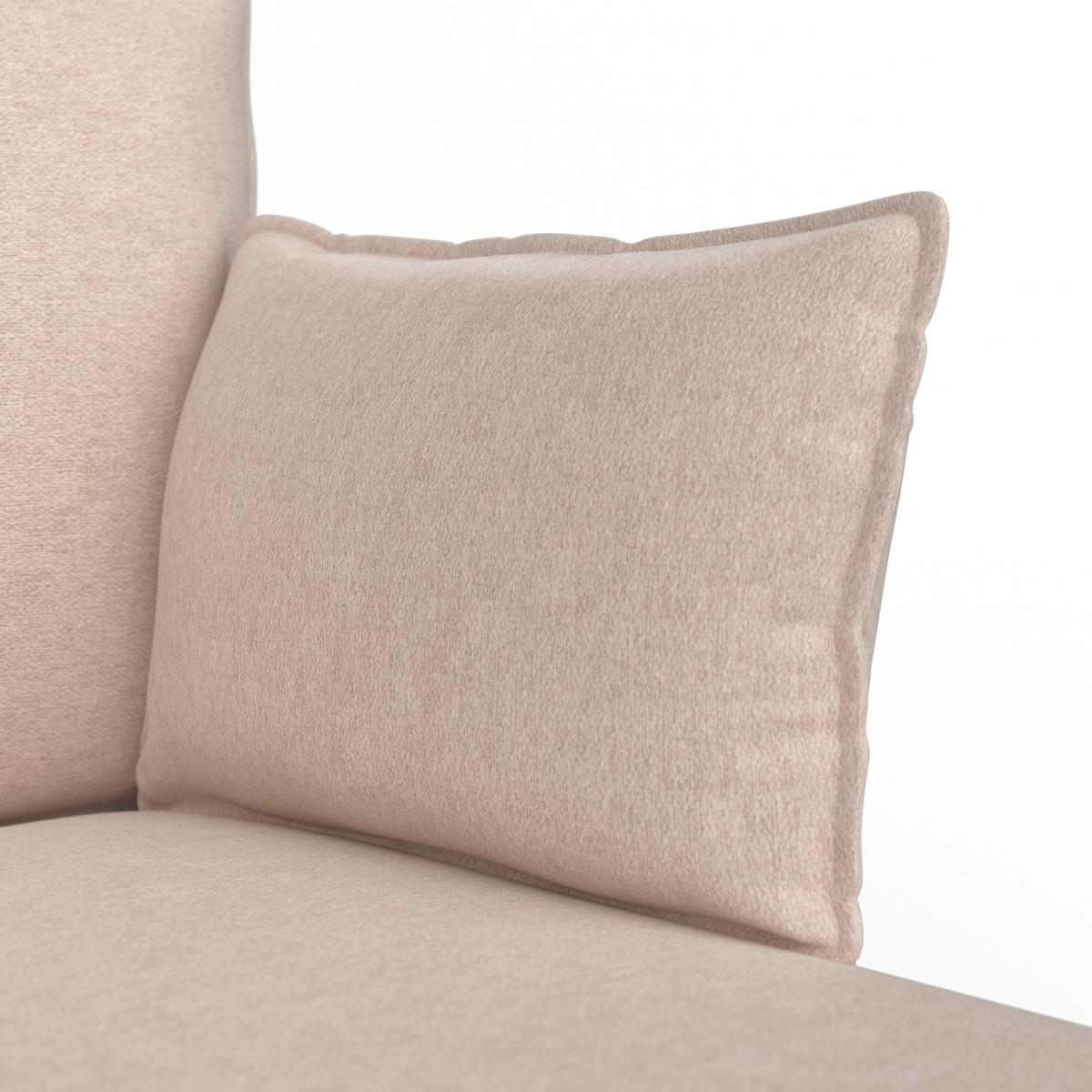 Rohová sedačka ROSA, pravá, béžová tkanina, vzhled lnu - černá/béžová, Moderní, kov/dřevo (226/163cm) - Bessagi Home