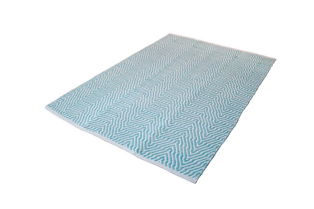Flachwebteppich Aperitif Türkis, 120x170 cm - Türkis, KONVENTIONELL, Textil (120/170cm)