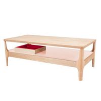 Príručný stolík AVERY - farba jaseňa/svetloružová, Design, drevo (120 cm/40 cm/60 cmcm) - Kayoom