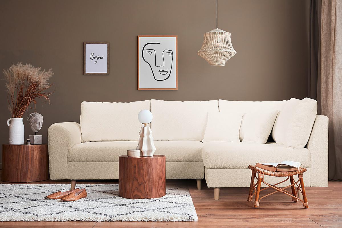 Ecksofa Ariella Weiß S: 231x161 Cm - Naturfarben/Weiß, Design, Textil (231/161cm) - Livetastic