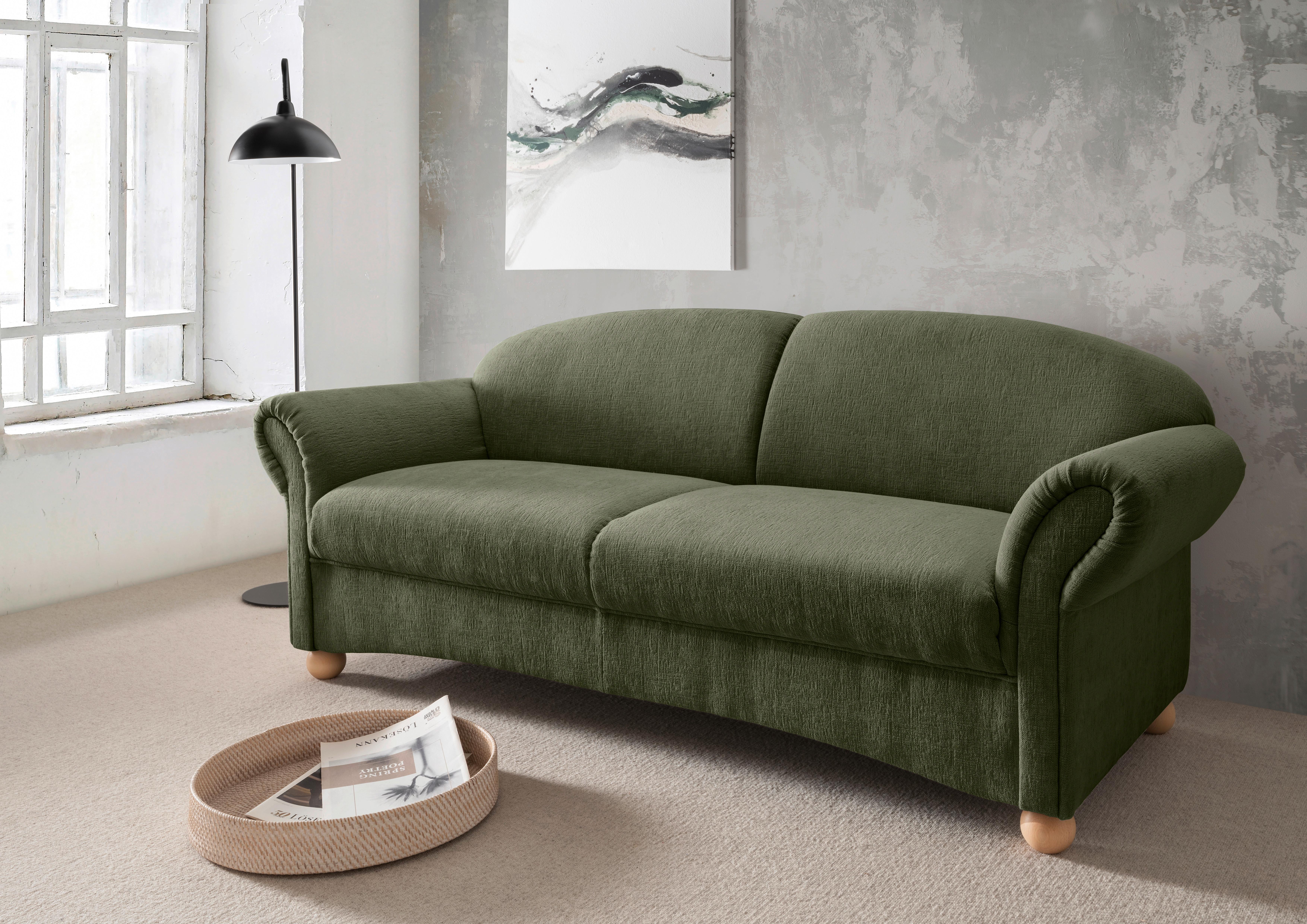 2,5-SITZER Torello Grün B: 198cm - Wildeiche/Grün, KONVENTIONELL, Textil (198/84/80cm) - Livetastic