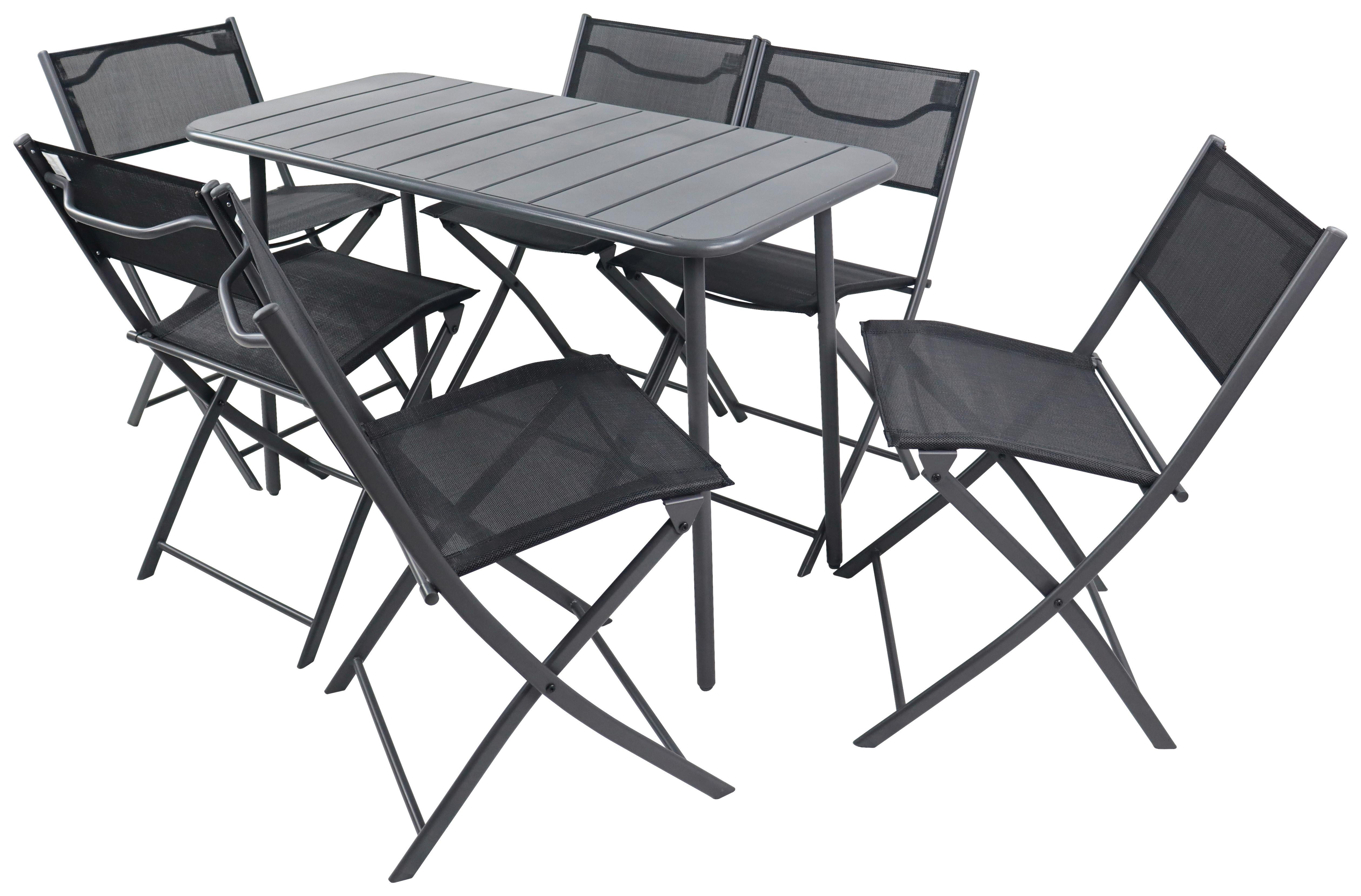 Gartenmöbel Set 7-Tlg. Sumila aus Metall/Kunststoff/Textil