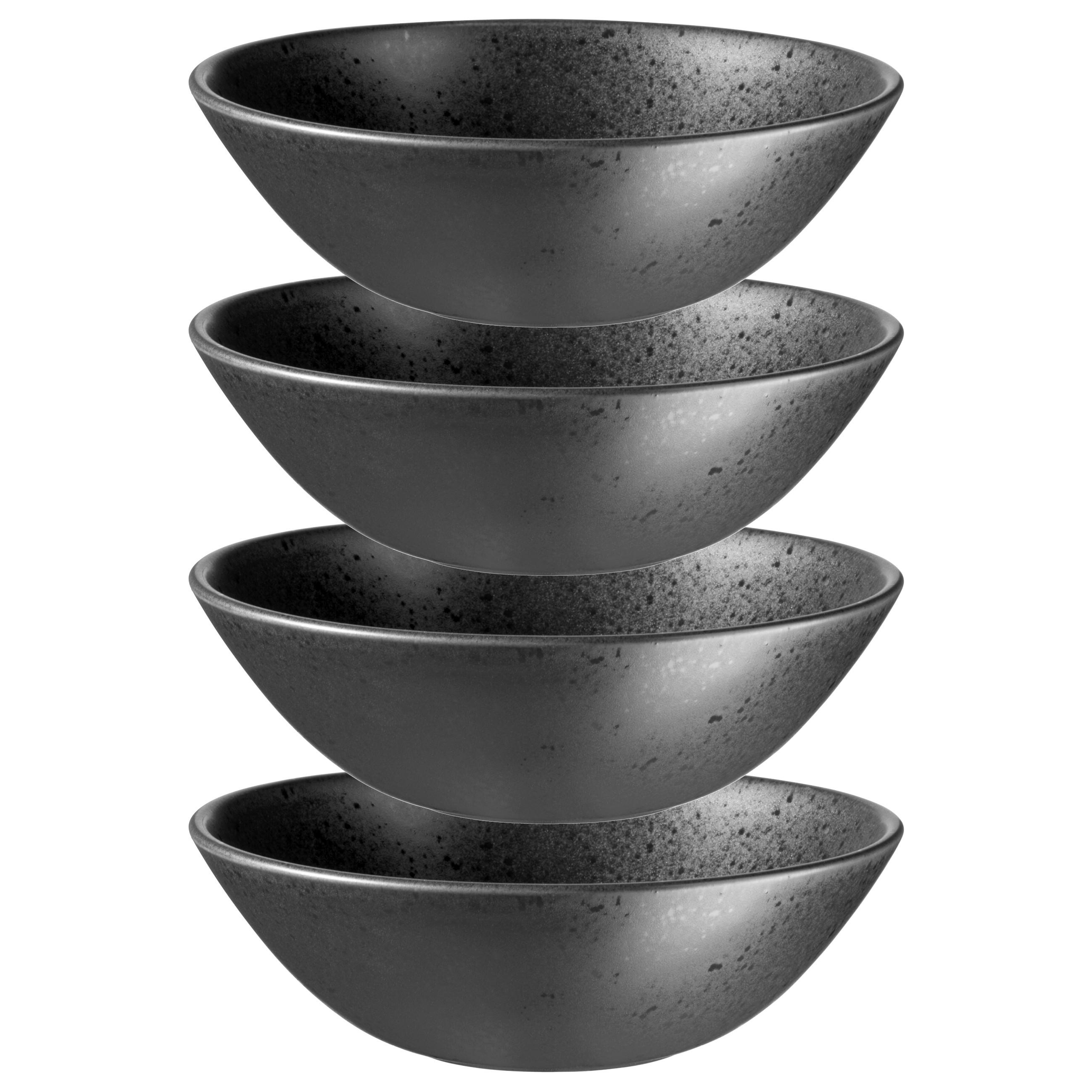 Schüsselset Essential Steinzeug, Schwarz, 6-Teilig - Schwarz, Basics, Keramik (18/5,5cm) - Mäser