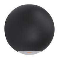 Led-wandleuchte Abugo Schwarz D: 10,5cm - Klar/Schwarz, Basics, Glas/Metall (10,5cm) - Eglo