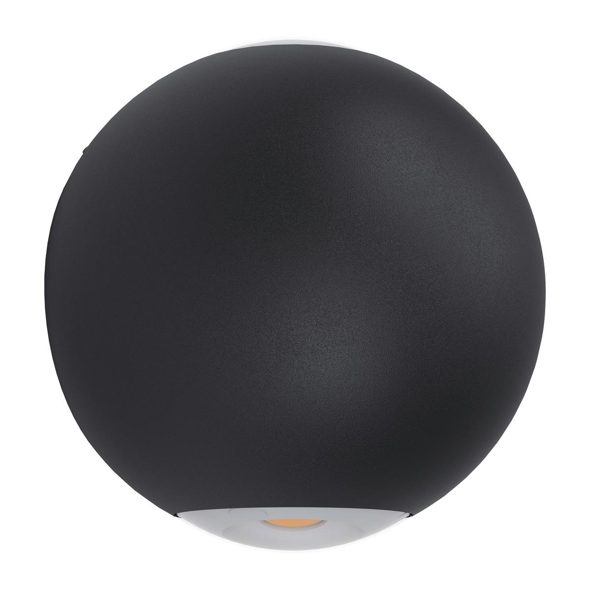 Led-wandleuchte Abugo Schwarz D: 10,5cm - Klar/Schwarz, Basics, Glas/Metall (10,5cm) - Eglo