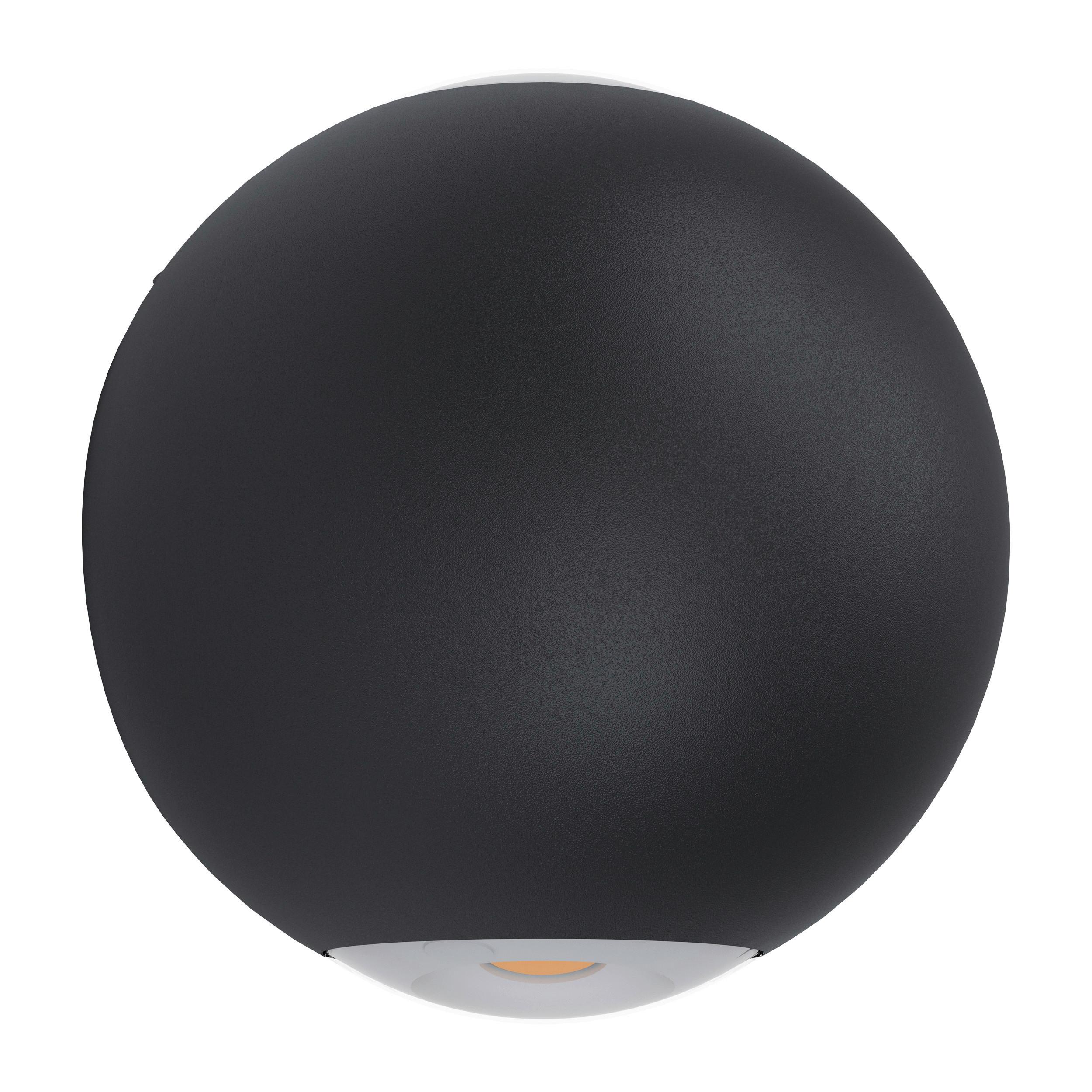 Led-wandleuchte Abugo Schwarz D: 10,5cm