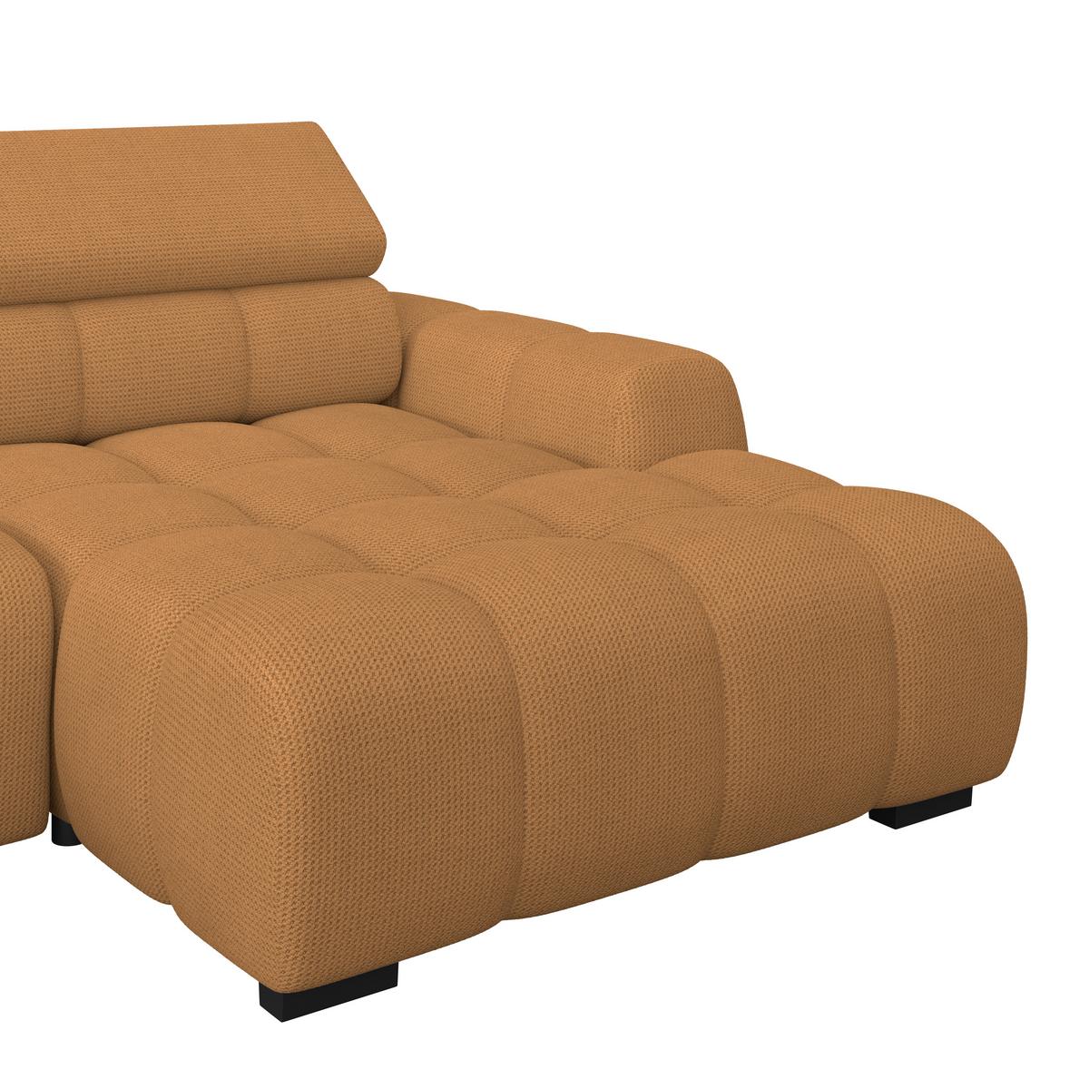 Ecksofa Fargo S Dunkelbraun, B: 285 Cm - Rostfarben/Dunkelbraun, Trend, Textil (285/168cm)