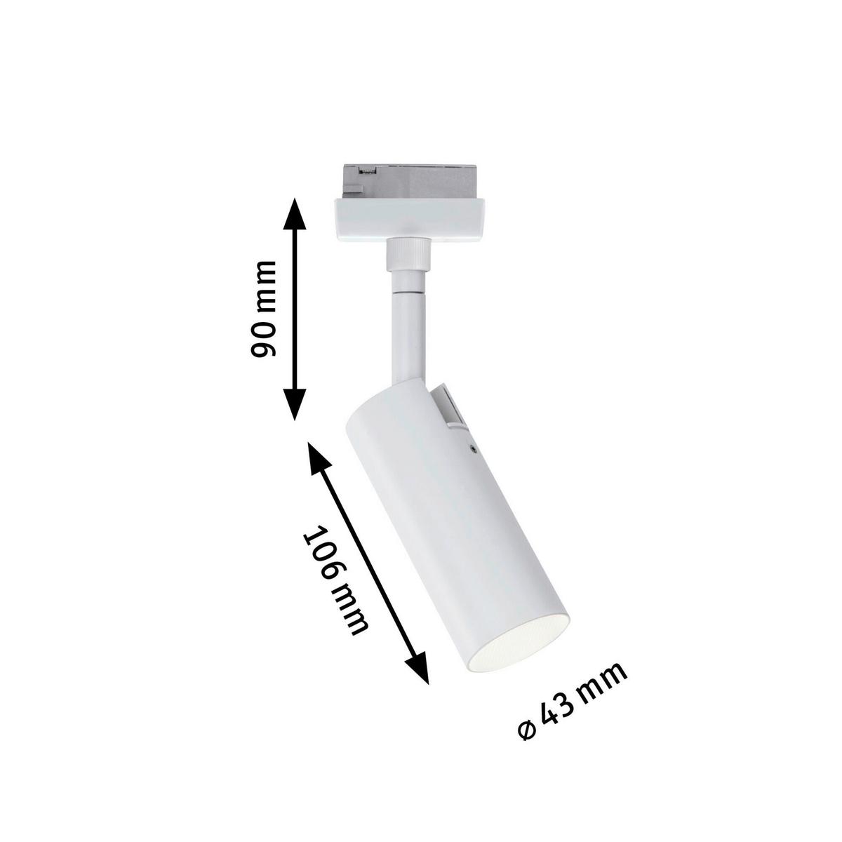 Schienensystem Urail Strahler 95507 in Weiß, rund - Weiß, Basics, Kunststoff/Metall (4,2/4,2/19,6cm) - Paulmann