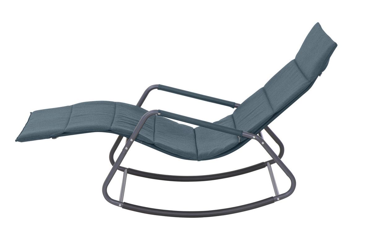 Schaukelliege Metall/Kunststoff/Textil - Blaugrau, KONVENTIONELL, Kunststoff/Textil (57/81/143cm) - Siena Garden