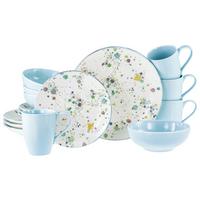 KOMBINOVANÝ SERVIS CANDY DROPS BUNT - svetlomodrá/biela, Basics, keramika - Creatable