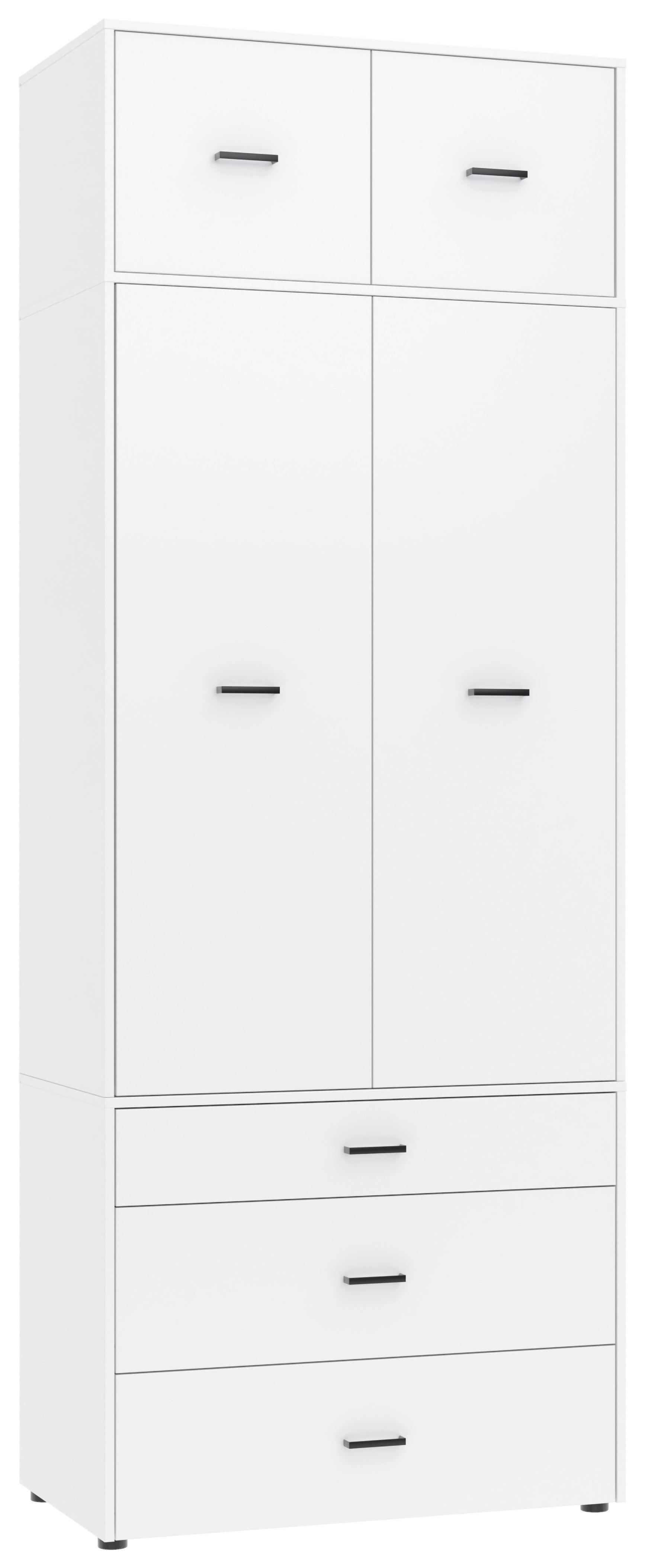 Kleiderschrank Kivo Weiß, B: 90 cm - Weiß, Basics, Holzwerkstoff (90/239,40/52,1cm)