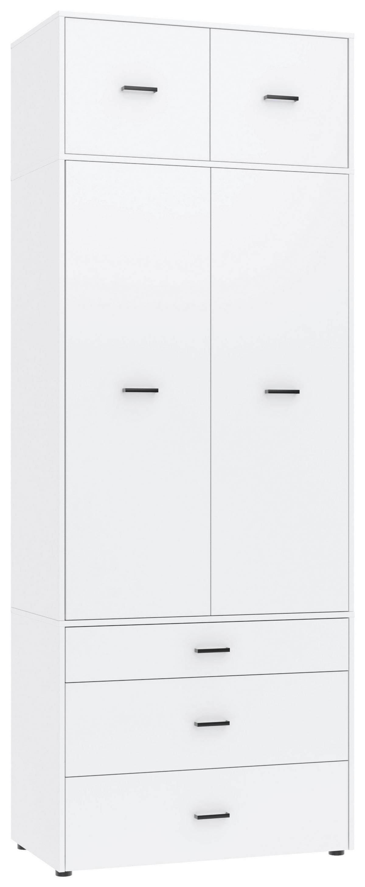 Kleiderschrank Kivo Weiß, B: 90 cm - Weiß, Basics, Holzwerkstoff (90/239,40/52,1cm)