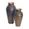 Dekovase 2er Set Goldfarben B: 26 Cm - Goldfarben, Design, Metall (26/51/26cm) - Livetastic