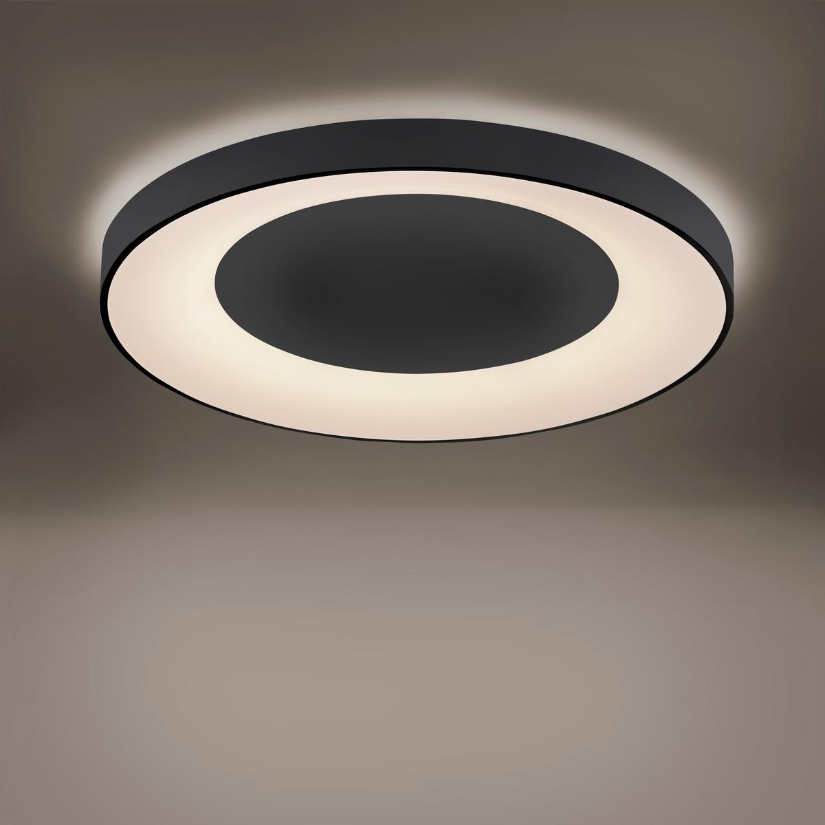 LED-Deckenleuchte Anika Ø 70 cm mit Farbtemperaturwechsler - Anthrazit, Basics, Kunststoff/Metall (70/70/7,7cm)