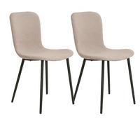 Stuhl-set Halden Beige B: 44,5 Cm - Beige/Schwarz, MODERN, Textil/Metall (44/81/52cm) - MID.YOU