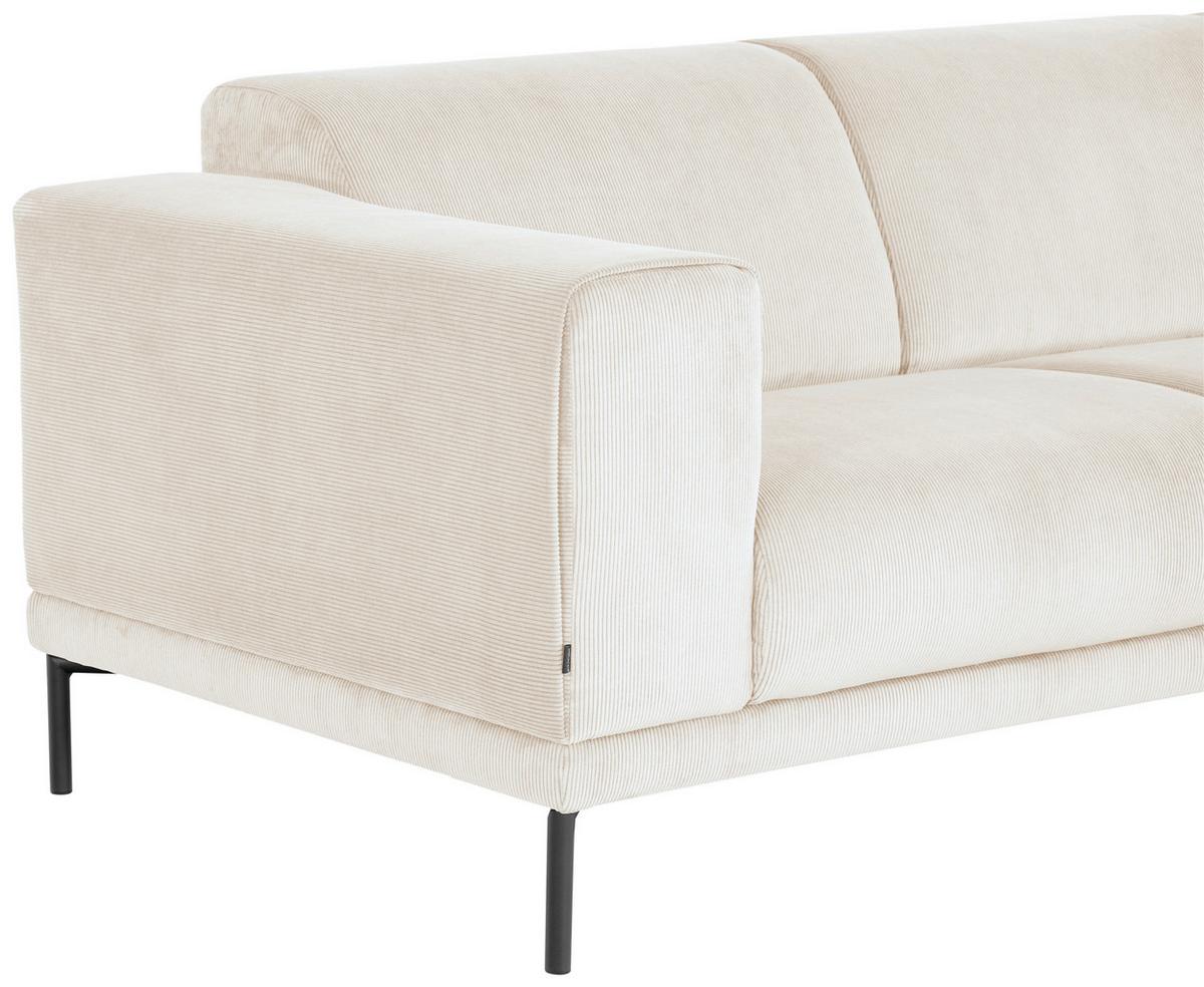 Ecksofa Erno Beige S: 262 Cm - Beige/Schwarz, Design, Textil (262/183cm) - MID.YOU