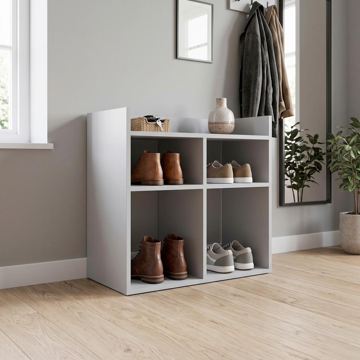REGÁL NA TOPÁNKY VISTA - biela, Design, kompozitné drevo (75,6/72/35,6cm) - Livetastic