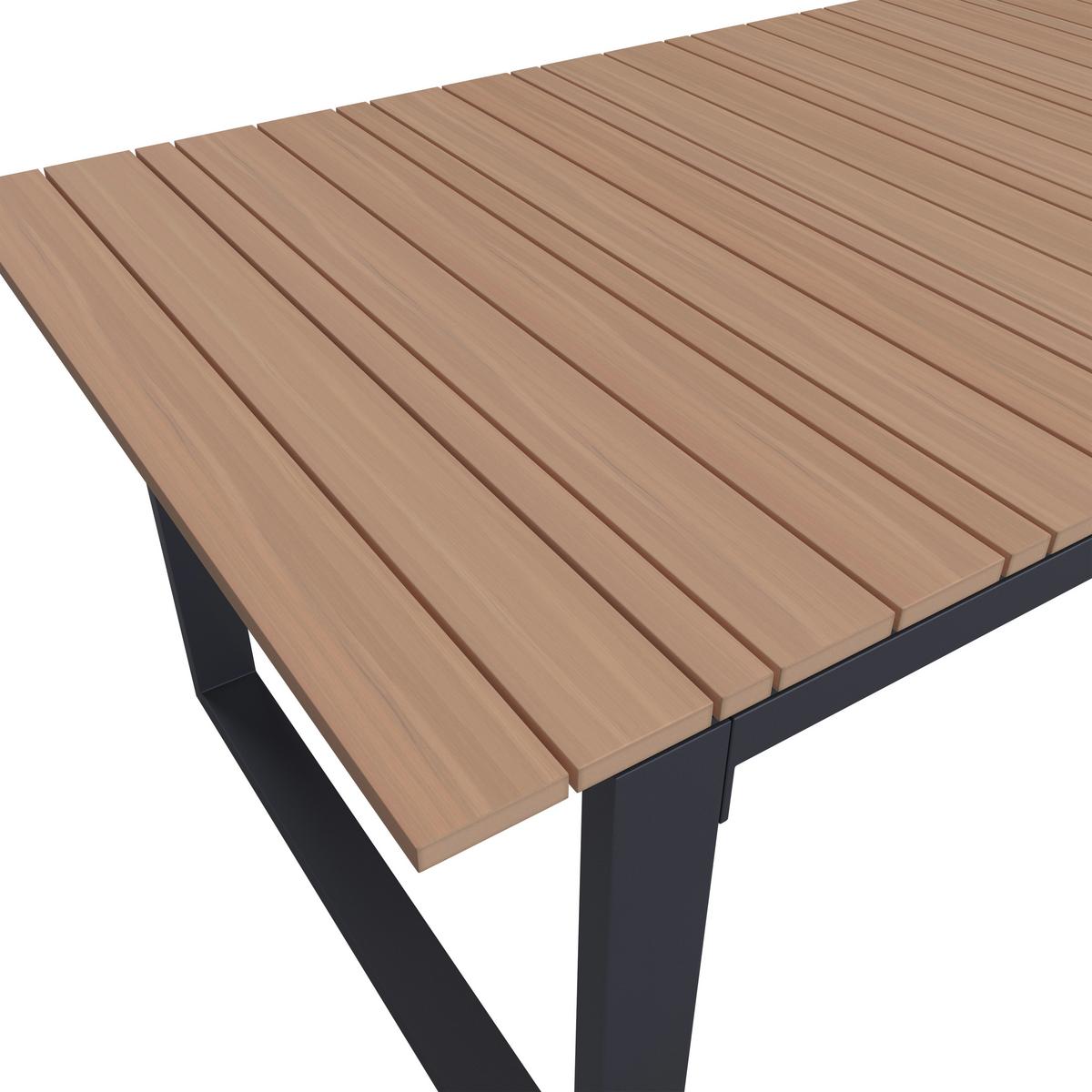 Záhradní souprava HELEN - šedá/barvy teak, Moderní, kov/textil (330/198/88cm) - Bessagi Garden