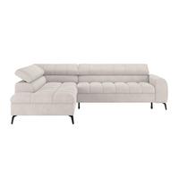 Ecksofa Volf Links New Weiß, S: 203x261 cm - Schwarz/Weiß, Trend, Kunststoff/Textil (203/261cm)