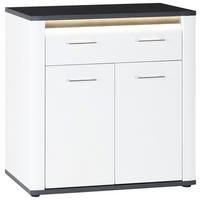 Kommode Mit Led B: 85 Cm Alassio, Alpinweiß/matera - Schwarz/Weiß, MODERN, Holzwerkstoff (85/86,2/37,6cm) - Luca Bessoni