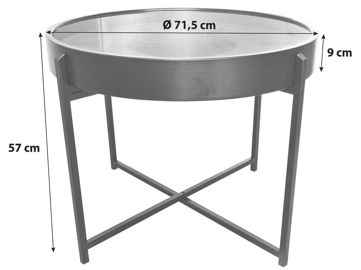 Dohányzóasztal Time 1 - fekete, Modern, Üveg/fém (71,5/57cm)