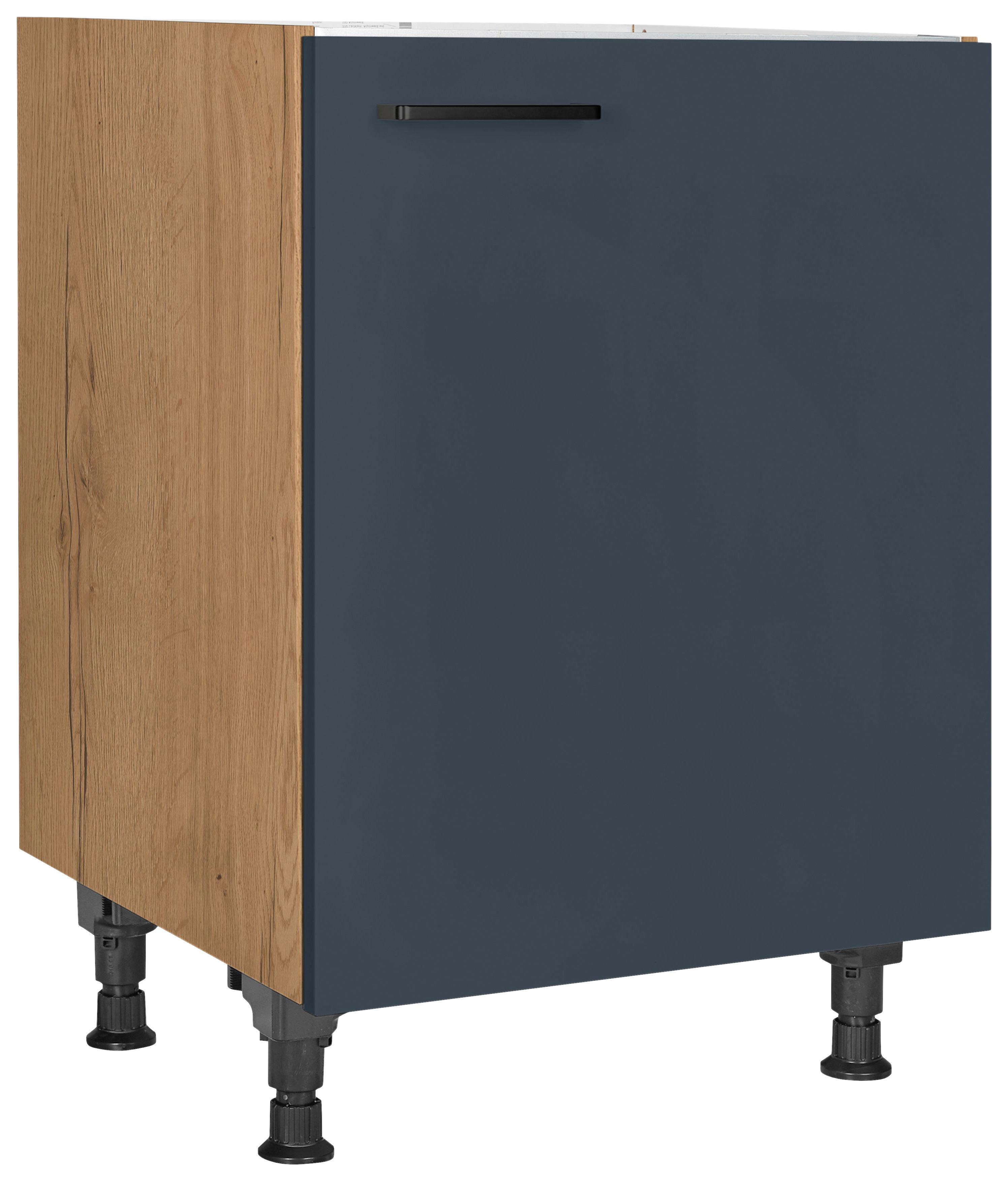 Spülenunterschrank Easytouch - Blau/Eichefarben, MODERN, Holzwerkstoff (60/57/56cm) - Nobilia