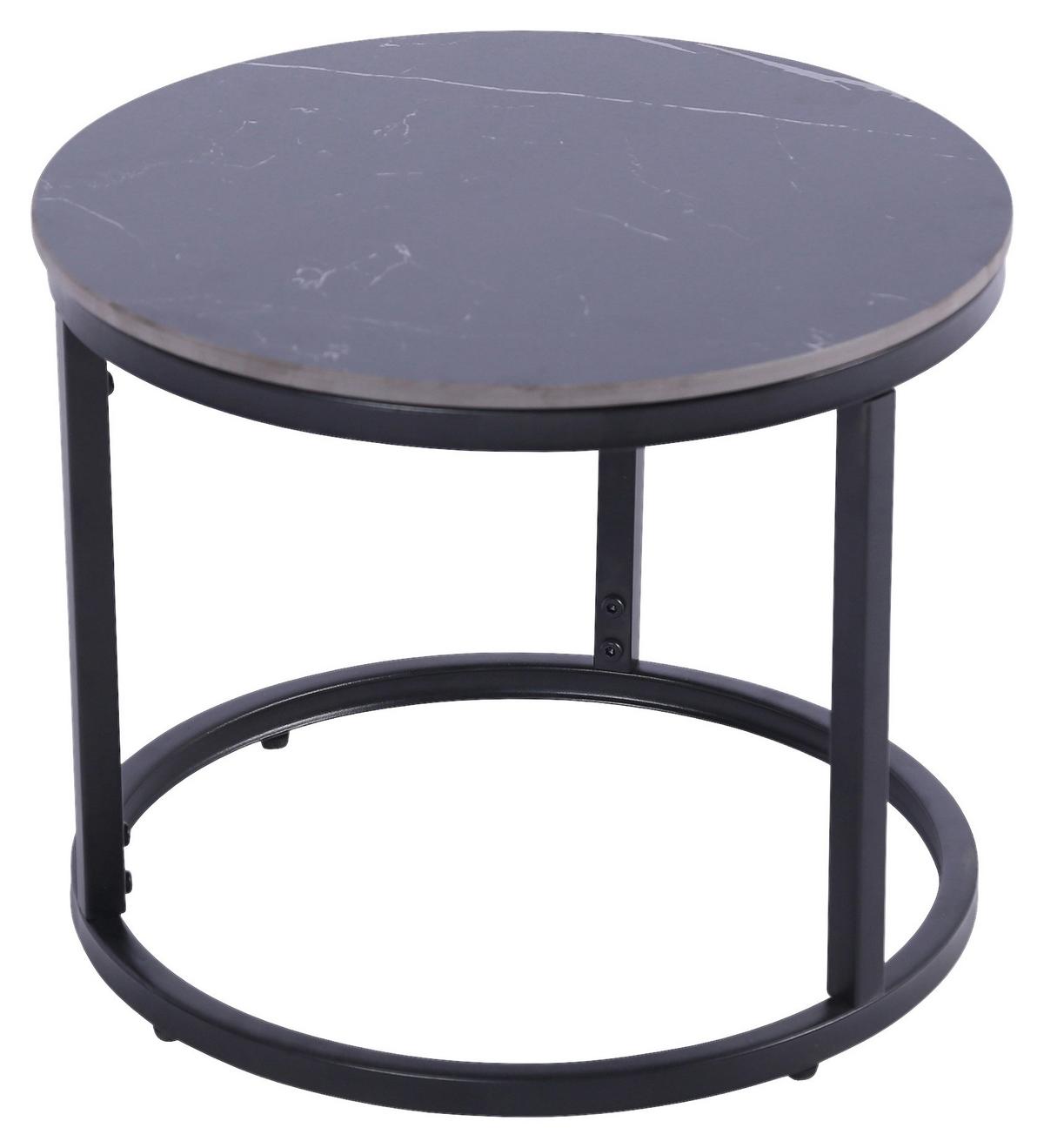 Couchtisch Seoul Keramik Schwarz, B: 75cm - Schwarz, MODERN, Keramik/Metall (75/45/75cm)