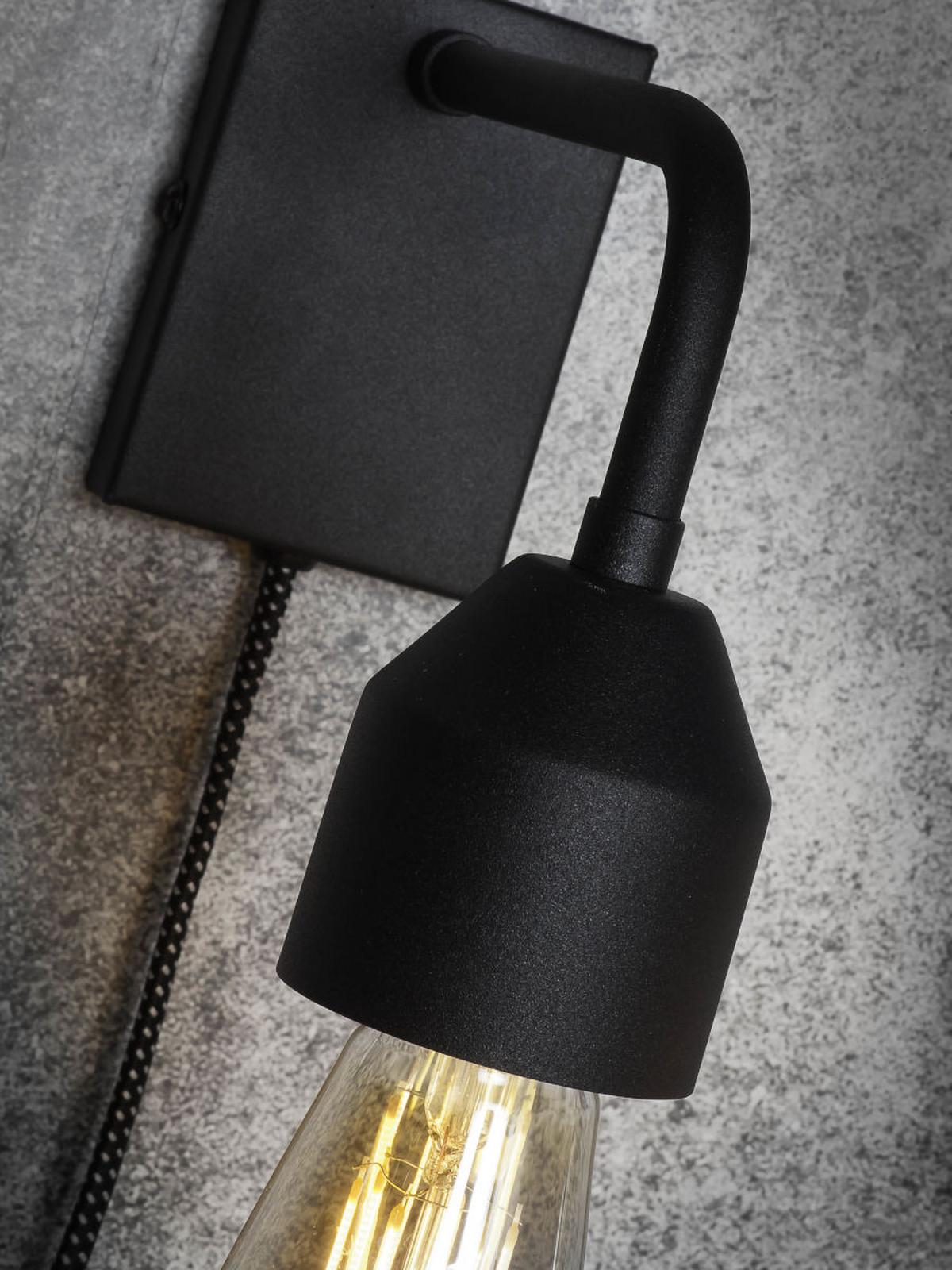 Wandleuchte Madrid 1-Flammig - Schwarz, Design, Metall (7/14,7/20,3cm) - It's about Romi