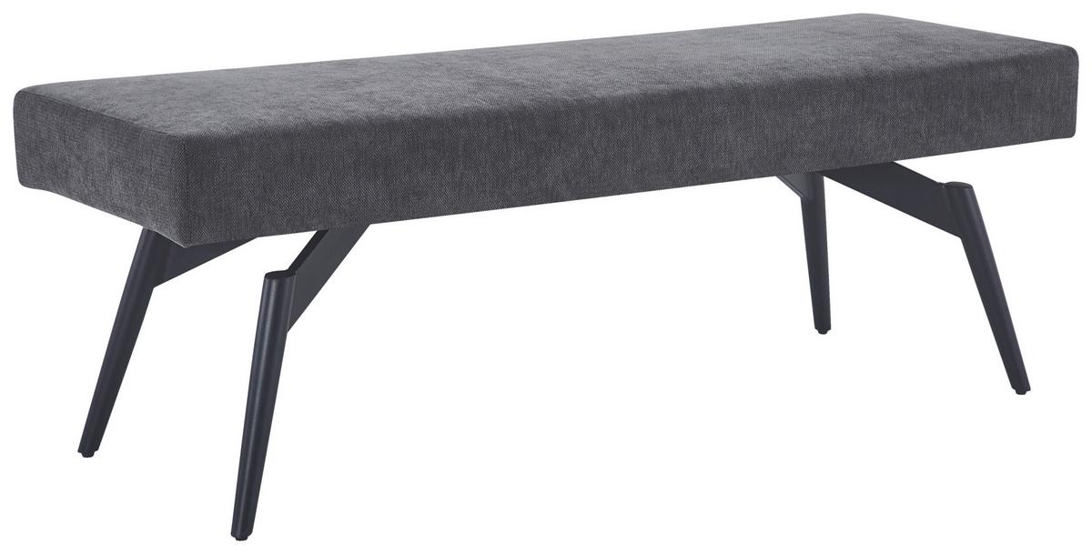 Sitzbank Tinos ohne Lehne Dunkelgrau, B: 140 cm - Dunkelgrau/Schwarz, KONVENTIONELL, Textil/Metall (140/49/47cm) - MID.YOU
