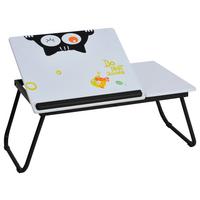 Laptop Asztal Cat - fekete/fehér, Modern, műanyag/faalapú anyag (56/32/23cm)