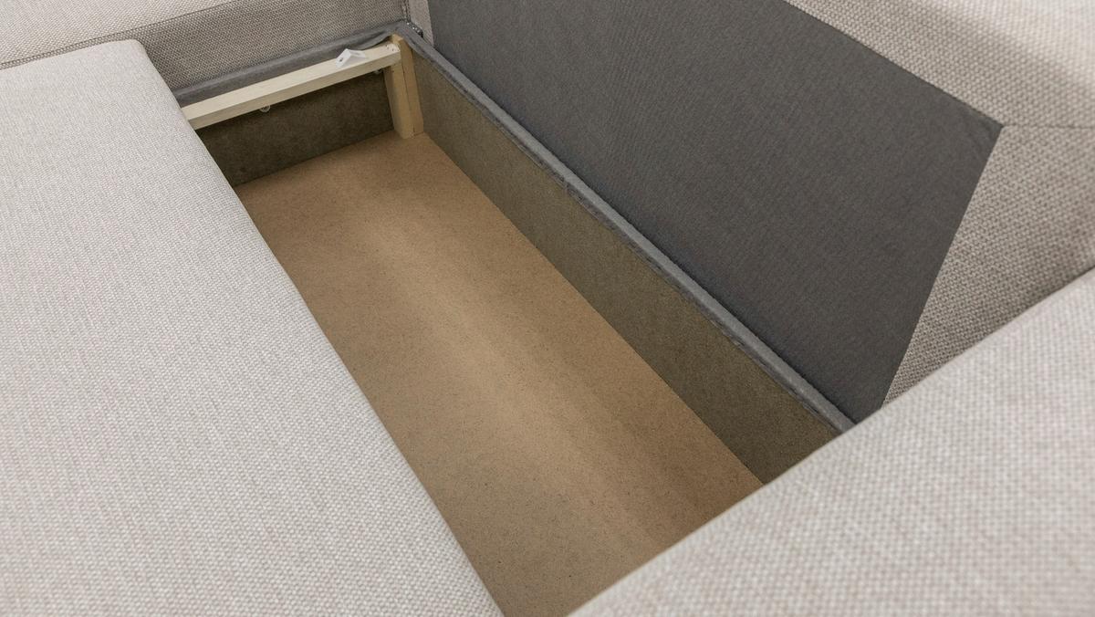 Ecksofa Pharell - Beige/Schwarz, Basics, Textil (155/230cm) - Livetastic