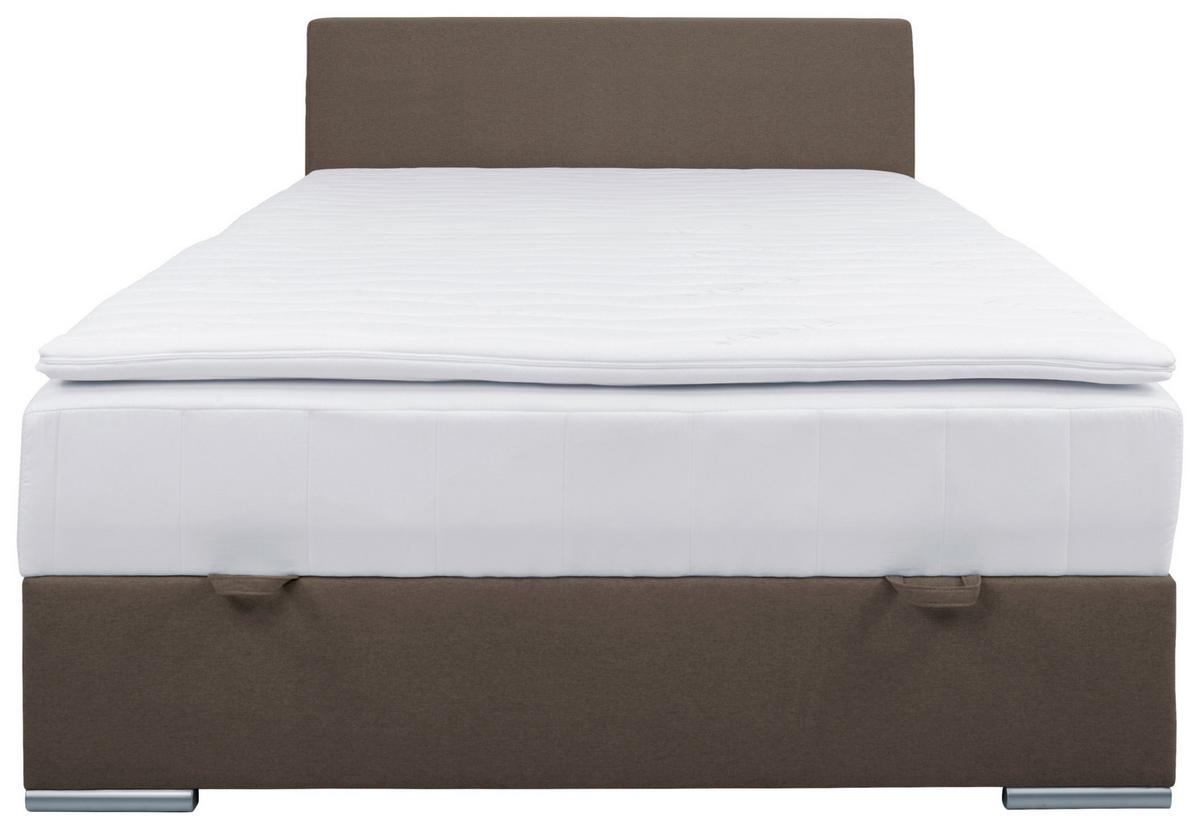 Polsterbett Cosi 140 - Sandfarben/Chromfarben, KONVENTIONELL, Holz/Textil (140/200cm)