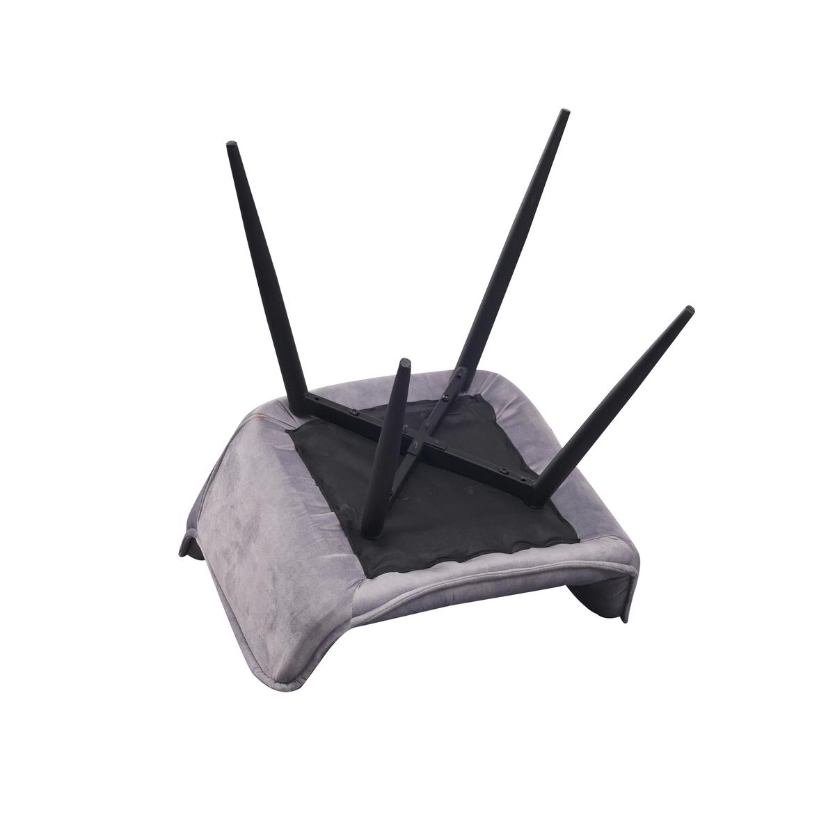 Armlehnstuhl-set Alan Grau B: 54 Cm - Schwarz/Grau, MODERN, Textil/Metall (54/86/53cm) - MID.YOU
