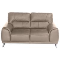 Zweisitzer-Sofa Frisco, Lederlook - Sandfarben/Chromfarben, MODERN, Textil (166/92/96cm) - MID.YOU
