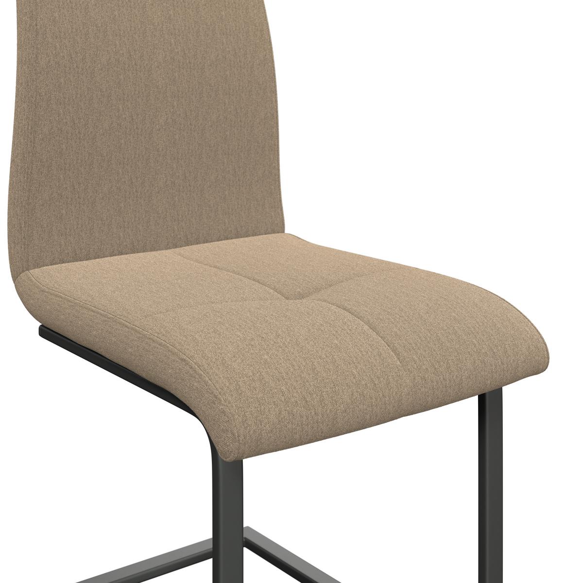 Schwingstuhl Tristan Webstoff beige, B: 41cm - Beige/Schwarz, MODERN, Holz/Textil (41/102/58cm) - James Wood