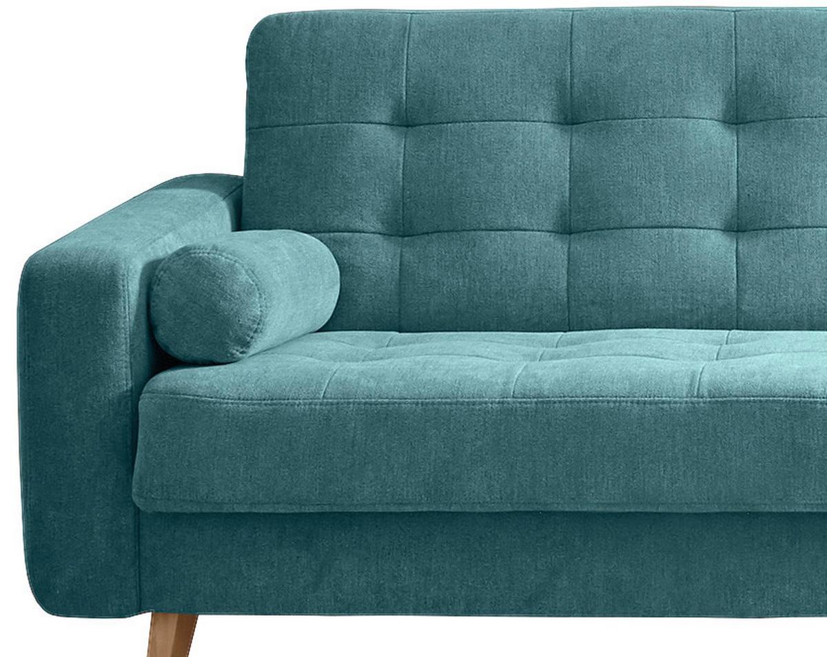 2-sitzer-sofa Mit Schlaffunkt. Und Bettkasten Fjord, Grün - Schlammfarben/Eichefarben, MODERN, Holzwerkstoff/Textil (222/86/90cm) - MID.YOU