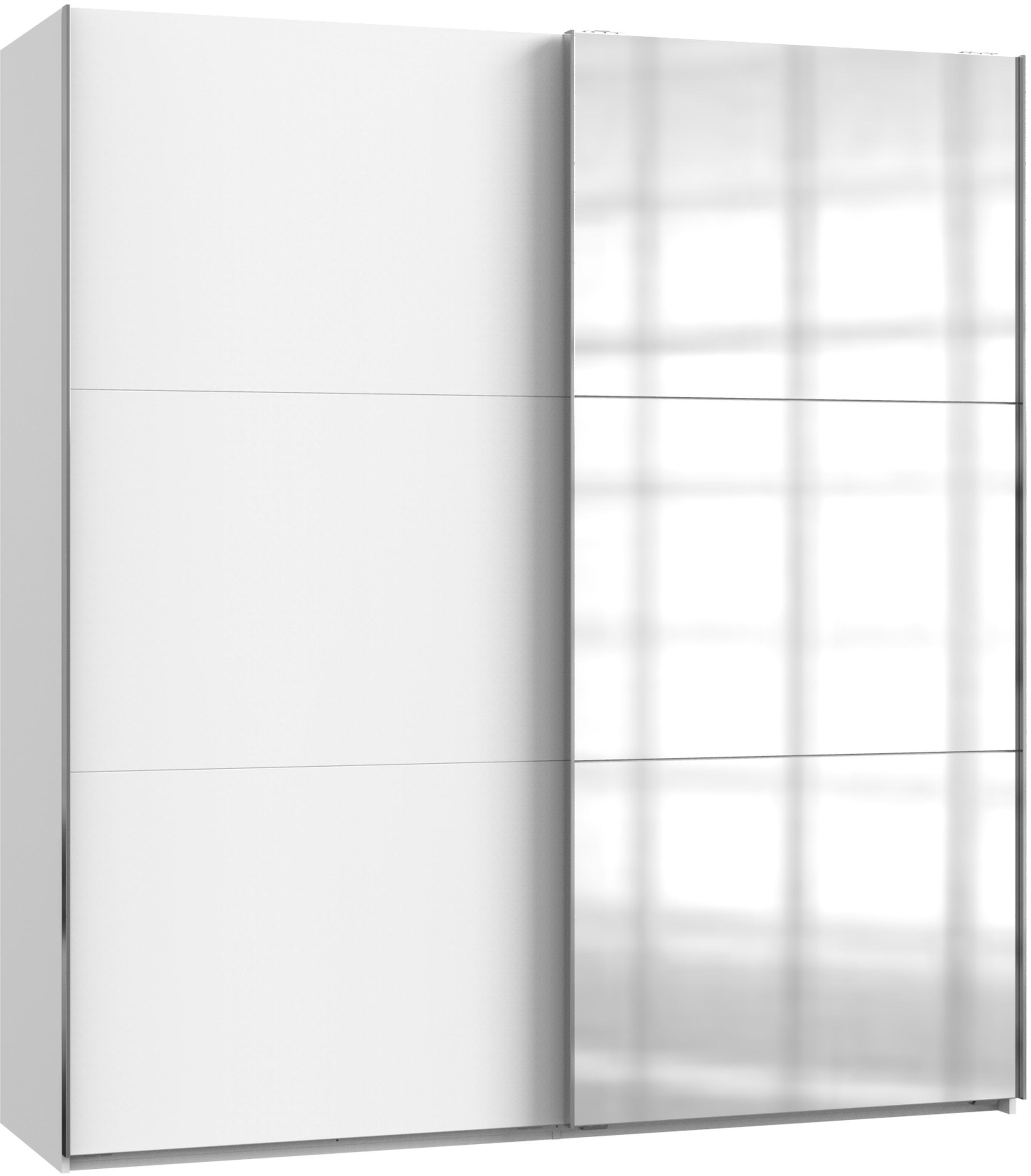Schwebetürenschrank B: 200 cm Level, Weiß - Weiß, MODERN, Holzwerkstoff (200/216/65cm) - MID.YOU