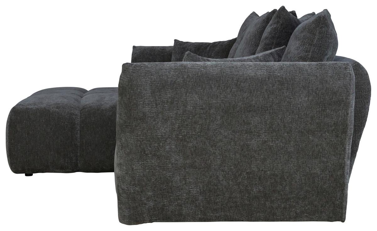 Univerzálna sedačka CAMMELLIO, grafitová ženilka, 7 vankúšov - čierna/grafitová, Modern, textil (296/75-95/189cm) - Mömax