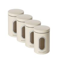 Vorratsdosenset 4-Teilig Creme, B/H: 11x17,5 cm - Creme, Basics, Metall (11/17,5cm) - Echtwerk