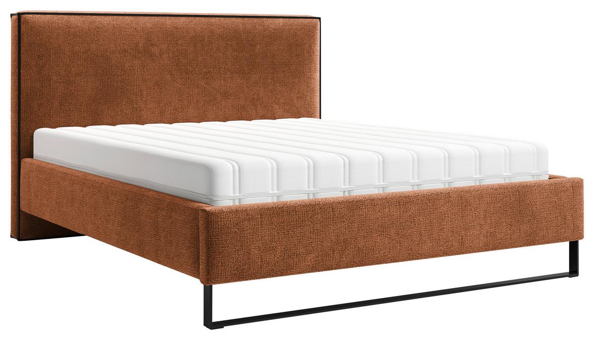 Polsterbett Winter Rostfarben Lf: 180x200 Cm - Rostfarben/Schwarz, MODERN, Holz/Holzwerkstoff (180/200cm) - MID.YOU