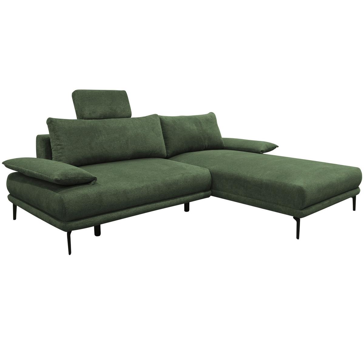 Ecksofa Mit Bettkasten Lagacy 260x192 Cm Webstoff Grün - Schwarz/Grün, Design, Textil (260/192cm) - MID.YOU