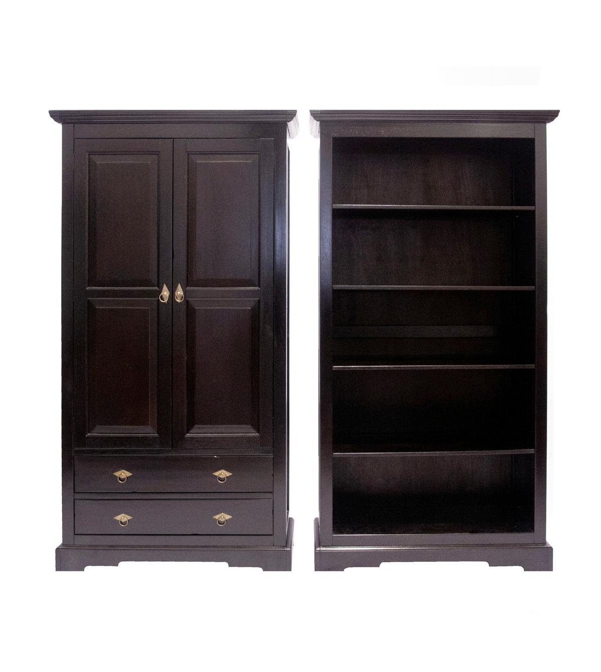 Schrank Akazie Antik B: 98cm - Schwarzbraun, Design, Holz (98/183,50/44cm) - MID.YOU