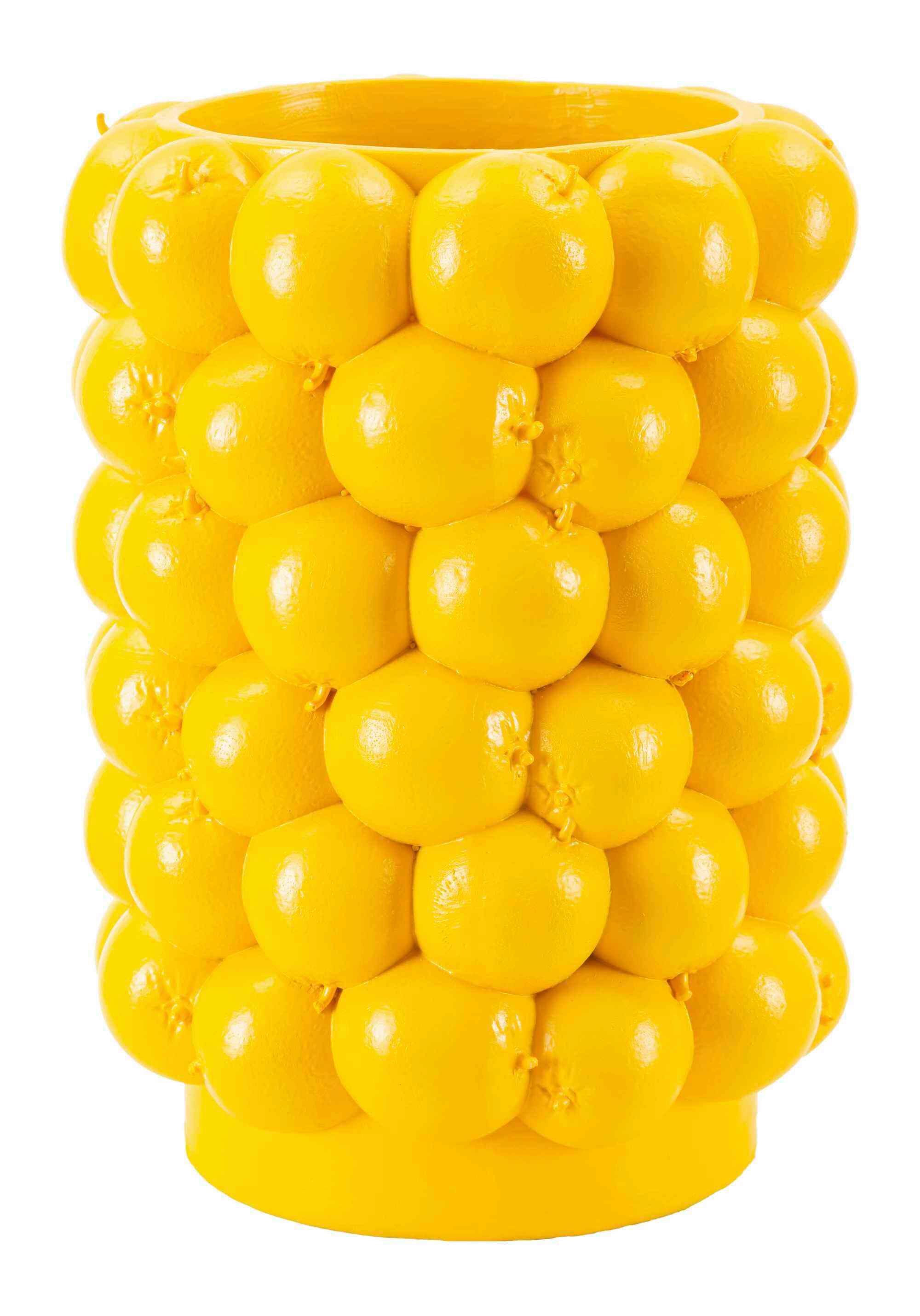 Vase Lemons Gelb B: 21 cm - Gelb, Basics, Kunststoff (21/28/21cm)