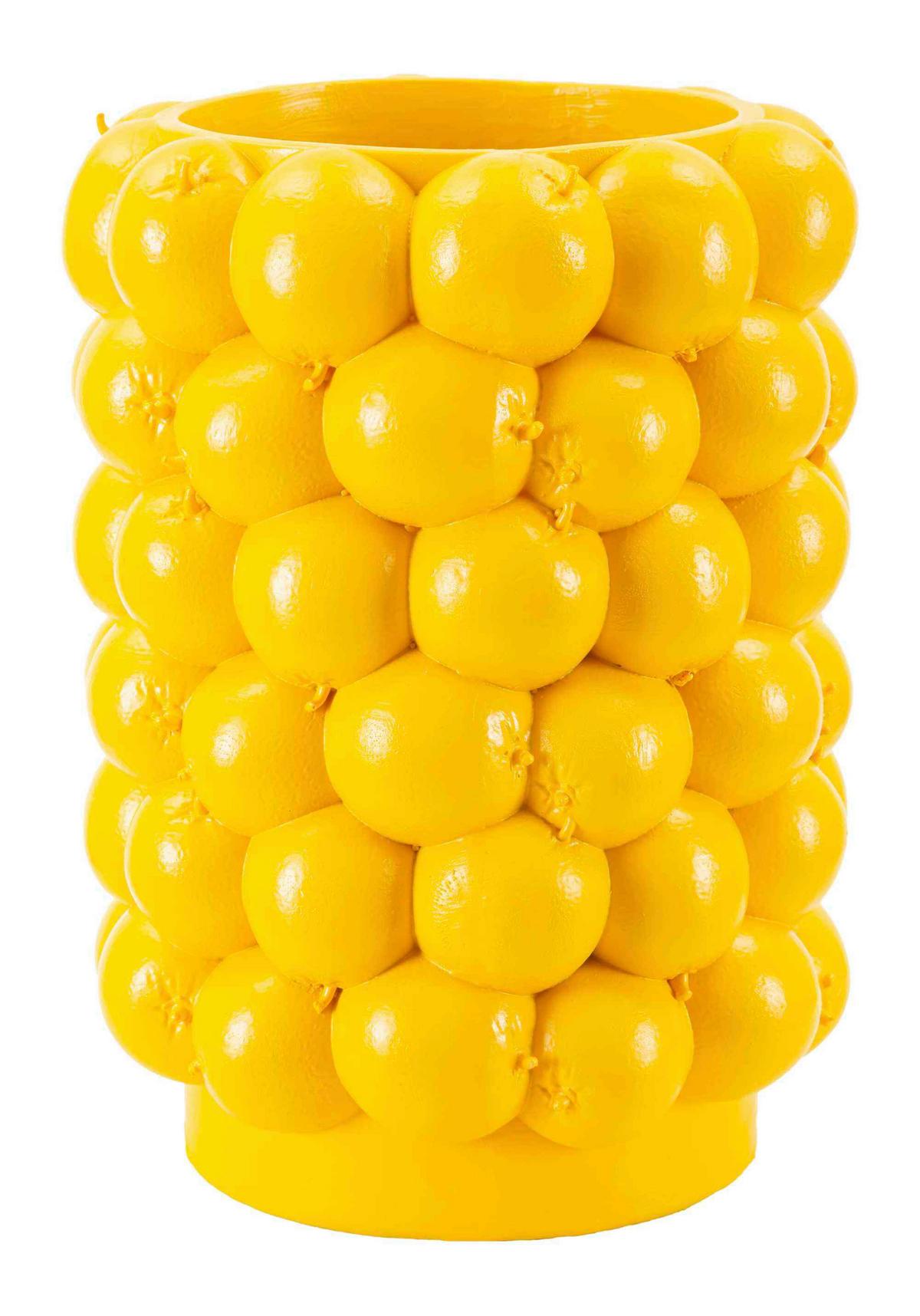 Vase Lemons Gelb B: 21 cm - Gelb, Basics, Kunststoff (21/28/21cm)