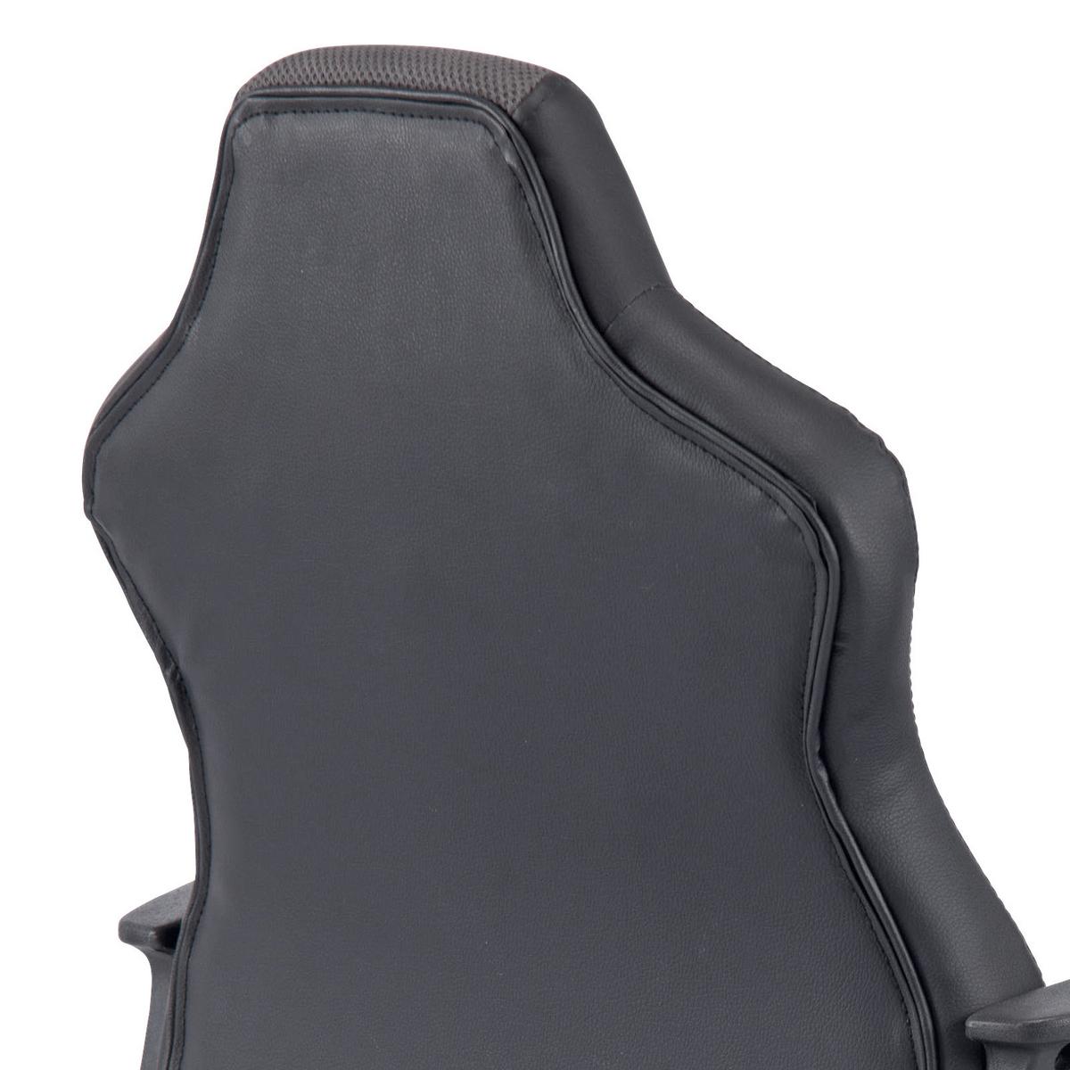 Gaming Stuhl Racer Junior Mit Armstützen, Schwarz - Schwarz/Grau, MODERN, Kunststoff/Textil (57/90-100/54cm)