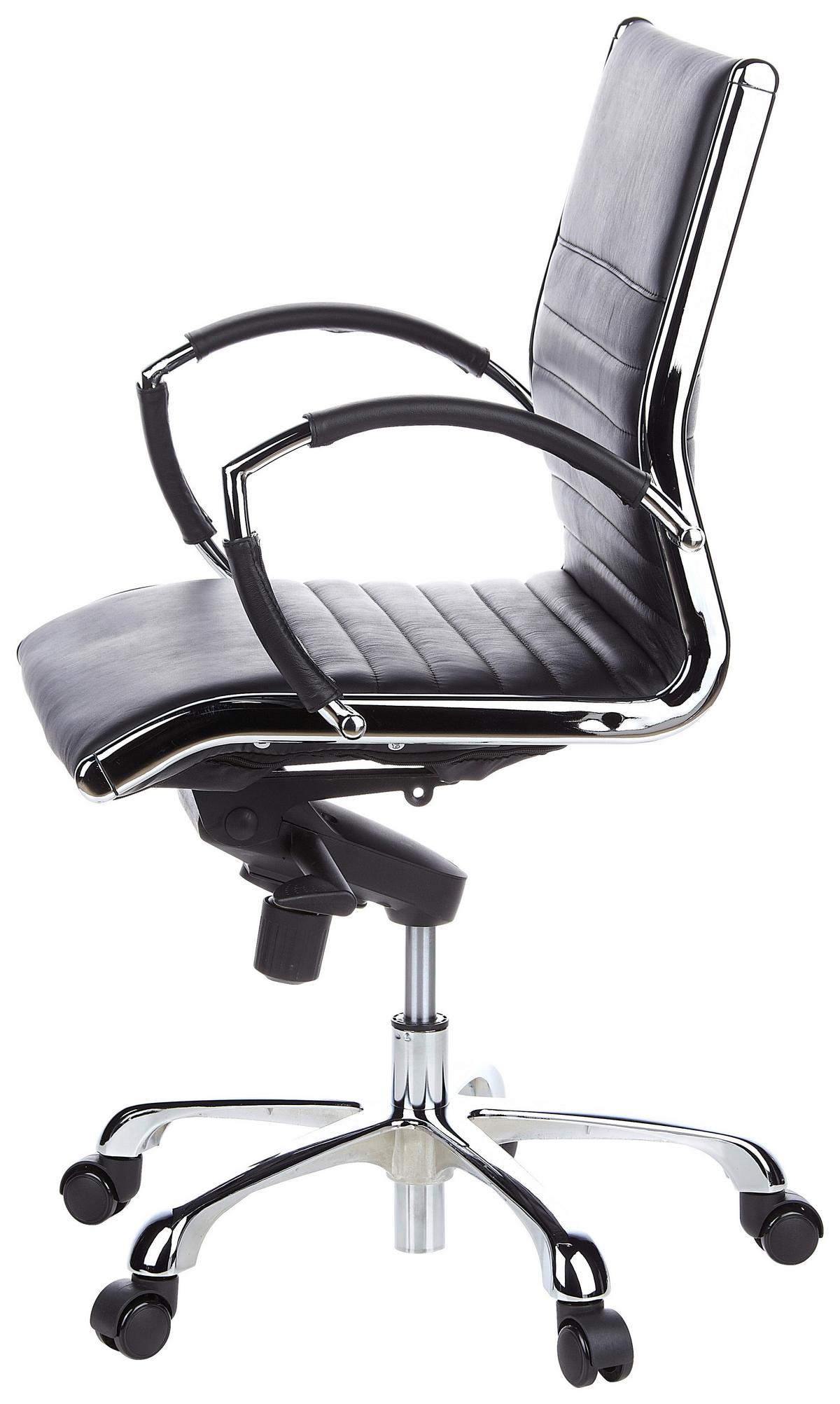Drehstuhl Parma 10 Schwarz - Chromfarben/Schwarz, MODERN, Leder/Kunststoff (60/111/50cm) - MID.YOU