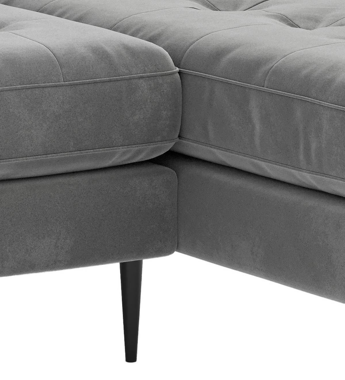 Ecksofa Scott - Edelstahlfarben/Anthrazit, Design, Textil (259/205cm) - Livetastic