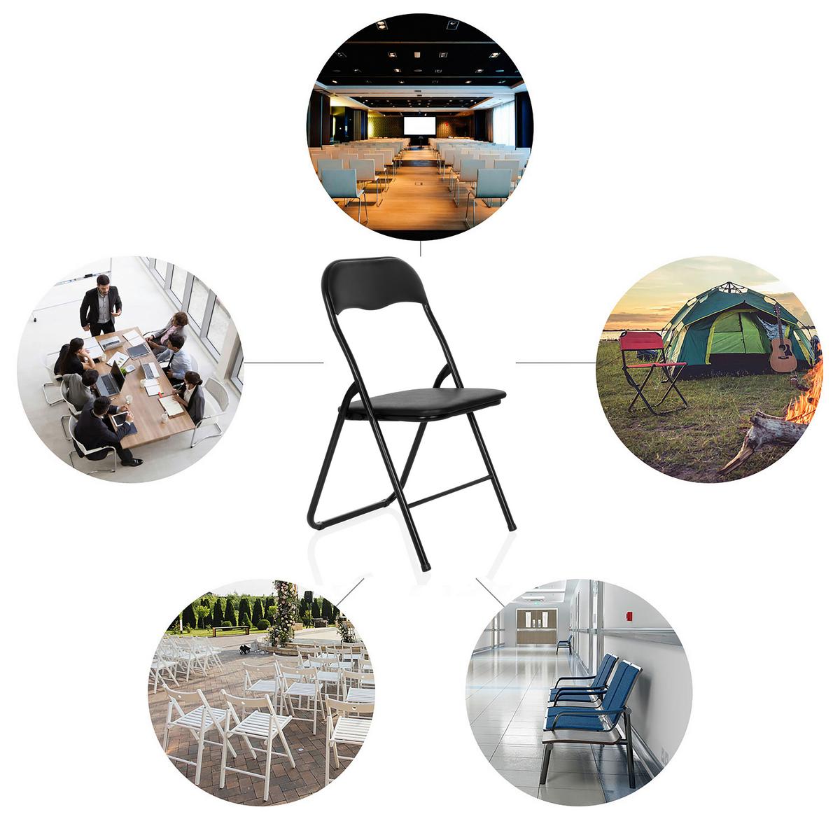 Klappstuhl Tudela Basic Schwarz B: 44 Cm - Schwarz, MODERN, Metall (44/81/48cm) - MID.YOU