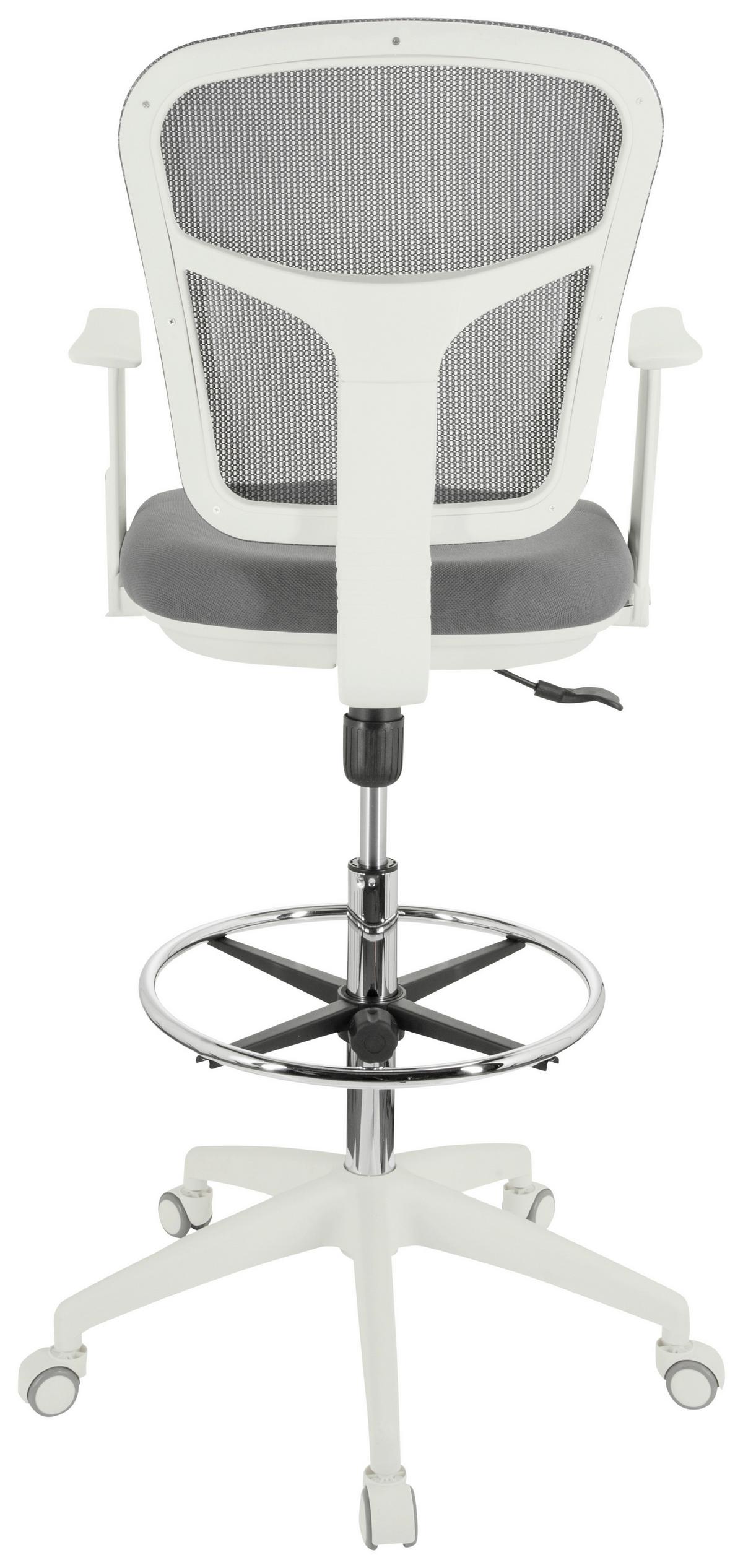 Bürostuhl Top Work 108 W Grau/weiß Bis 120 Kg - Weiß/Grau, Basics, Kunststoff/Textil (68/115/55cm) - MID.YOU