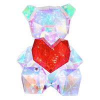 Akku-tischleuchte Brondar Klar Weiß L: 14 Cm - Klar/Rot, Trend, Kunststoff (14/13/17cm) - Globo